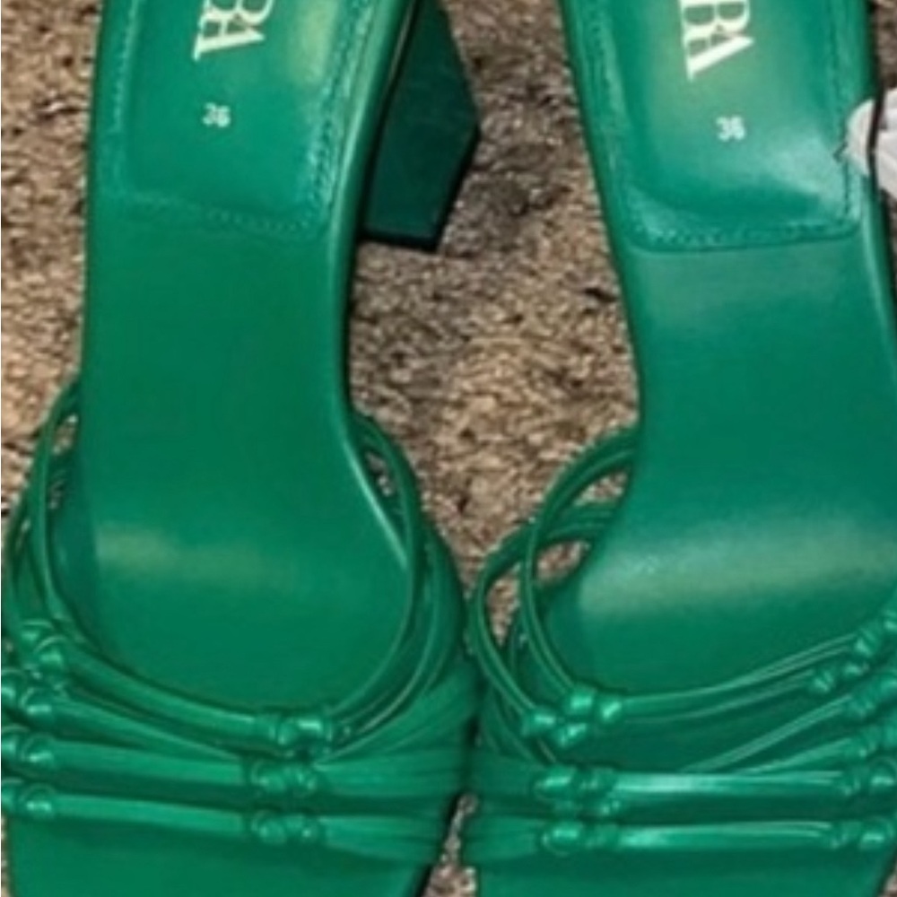 Zara Green Strappy Heels